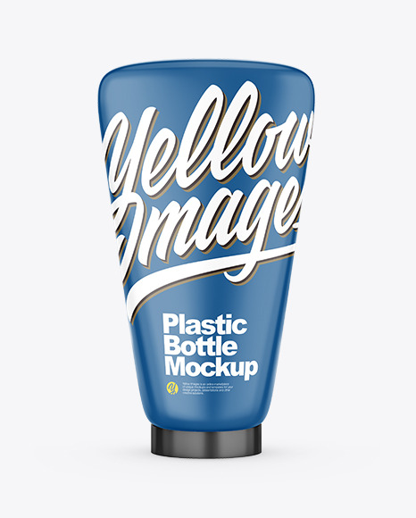 Plastic Cosmetic Bottle Mockup - Front View