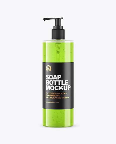 Soap Bottle with Pump Mockup