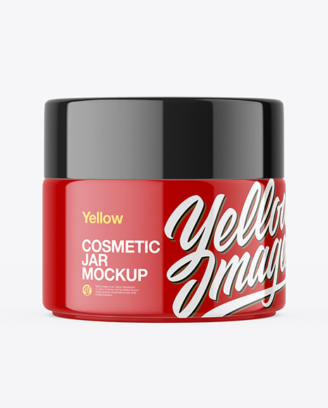 Glossy Cosmetic Jar Mockup