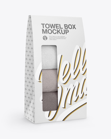 Box with Towels Mockup
