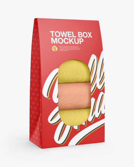 Box with Towels Mockup