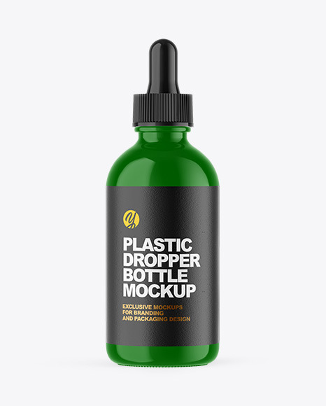 Glossy Plastic Dropper Bottle Mockup