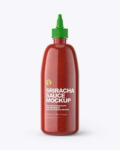 Sriracha Sauce Bottle Mockup