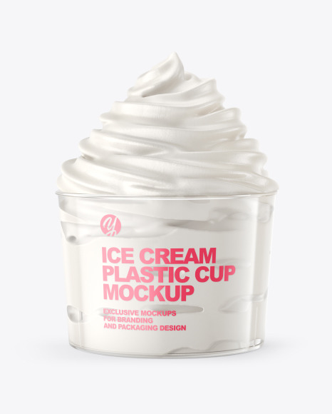 Ice Cream Plastic Cup Mockup