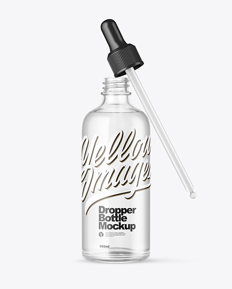 Clear Bottle With Dropper Mockup