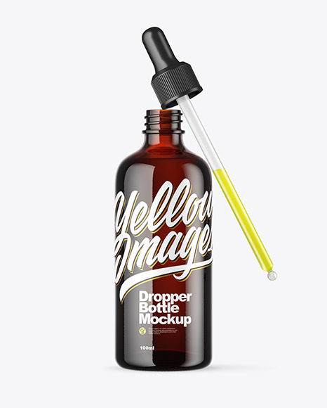 Dark Amber Dropper Bottle Mockup