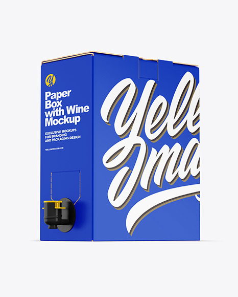 Matte Paper Box with Wine Mockup