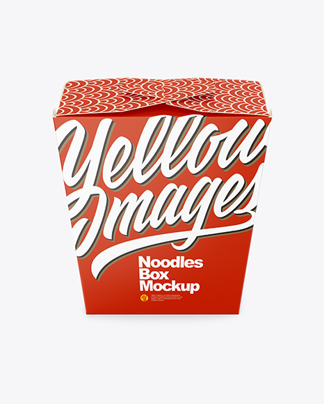 Matte Paper Noodles Box Mockup - Front View (High Angle Shot)