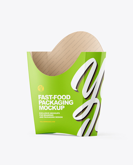 Matte Paper Medium Size Fast-Food Packaging Mockup - Half Side View