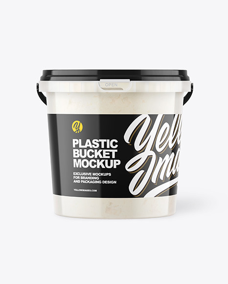 Plastic Bucket with Coconut Oil Mockup