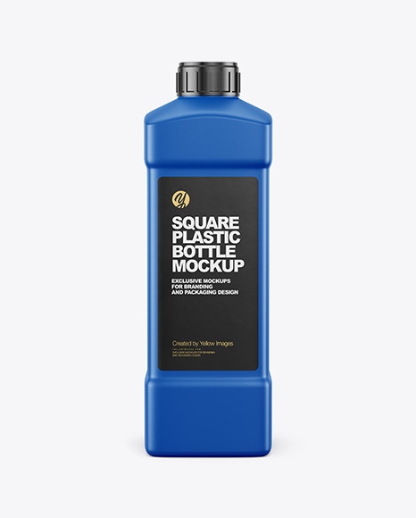 Square Plastic Bottle Mockup