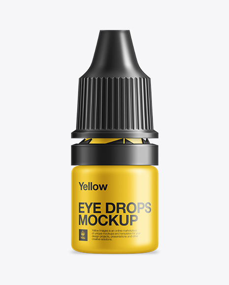 Eye Drops Bottle W/ Child Resistant Overcap Mockup