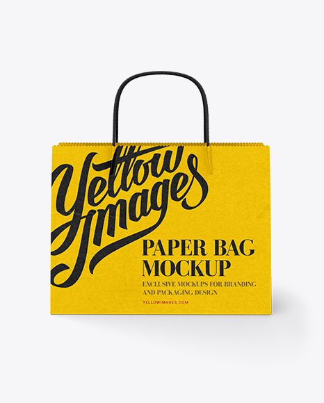 Wide Paper Bag / Front View Mockup