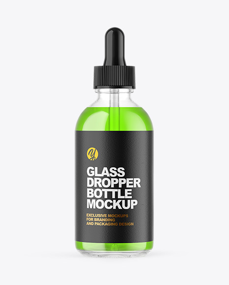 Clear Glass Dropper Bottle Mockup
