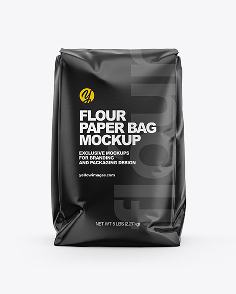 Glossy Paper Flour Bag Mockup