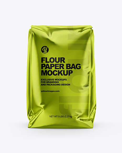 Metallized Paper Flour Bag Mockup