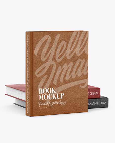 Hardcover Book w/ Leather Cover Mockup