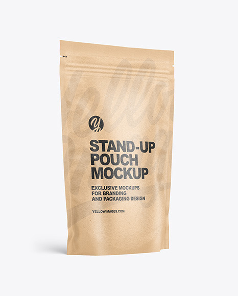 Kraft Paper Stand-up Pouch Mockup