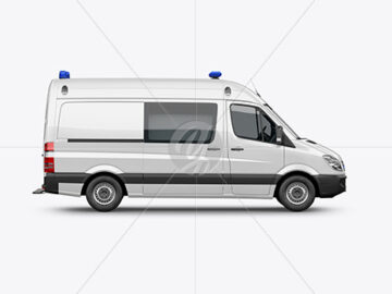 Van Ambulance Mockup - Side View