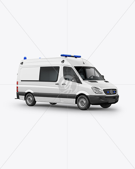 Van Ambulance Mockup - Half Side View