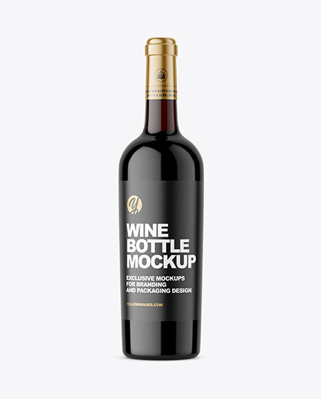 Dark Glass Red Wine Bottle Mockup