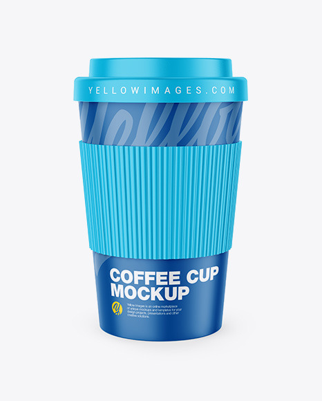 Reusable Coffee Cup With Holder Mockup