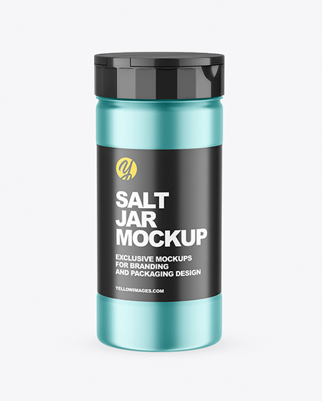 Matte Metallic Salt Jar Mockup