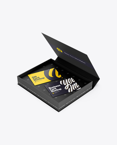 Business Card Box Mockup - High Angle Shot