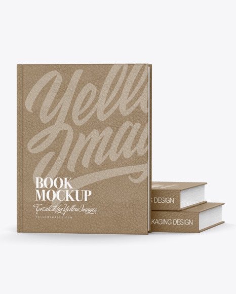 Hardcover Book w/ Leather Cover Mockup