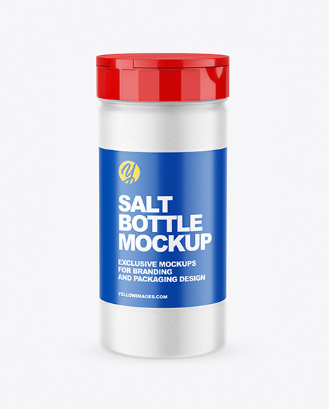 Matte Clear Plastic Jar w/ Salt Mockup