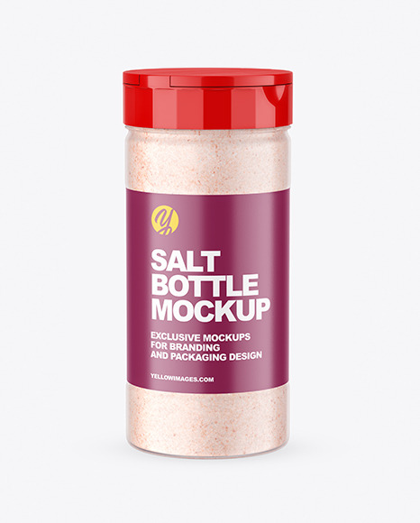Matte Clear Jar with Pink Salt Mockup