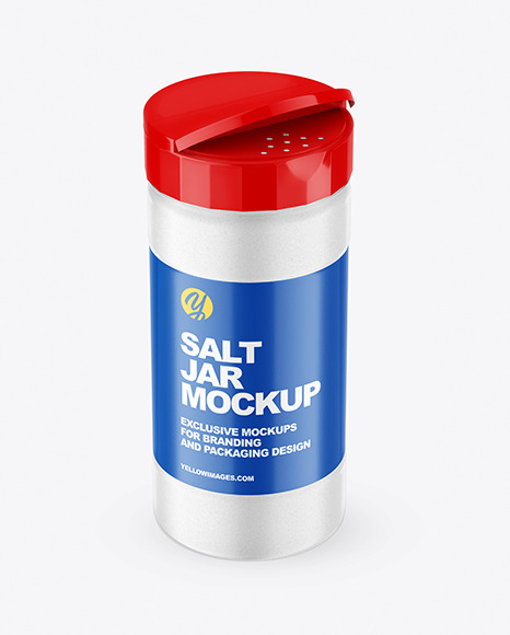 Matte Clear Jar with Salt Mockup