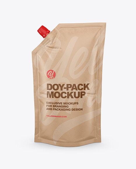 Kraft Doy-Pack Mockup - Front View