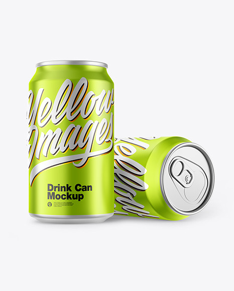 Matte Metallic Drink Cans Mockup
