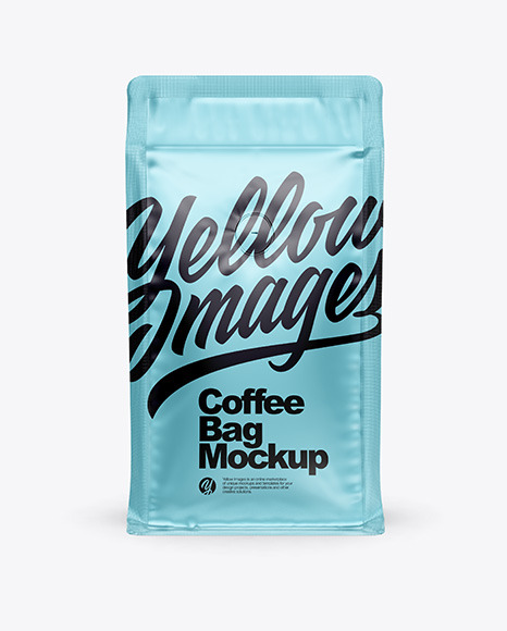 Matte Metallic Coffee Bag with Valve Mockup