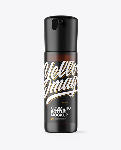 Frosted Amber Cosmetic Bottle Mockup