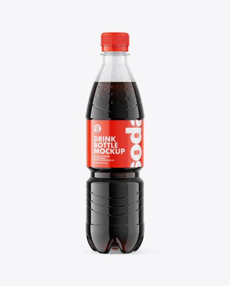 PET Bottle with Cola Mockup
