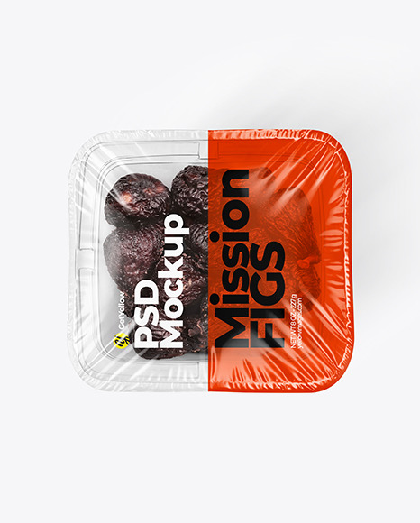 Clear Plastic Tray with Mission Figs Mockup