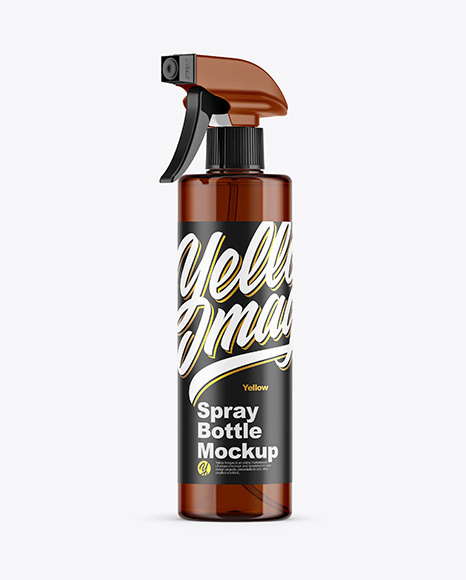 Amber Spray Bottle Mockup