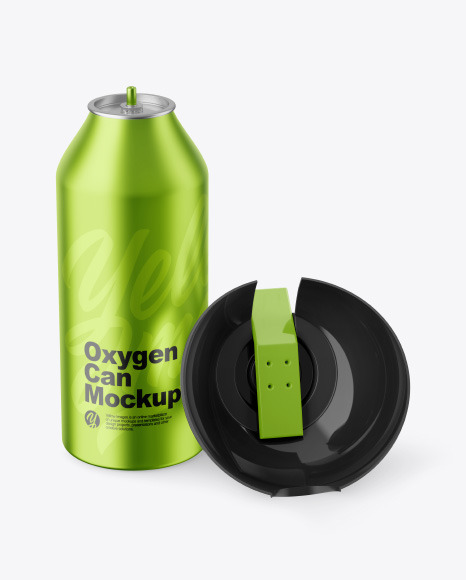 Metallic Oxygen Can W/ Inhaler Cap