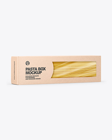 Mafaldine Pasta Kraft Paper Box Mockup