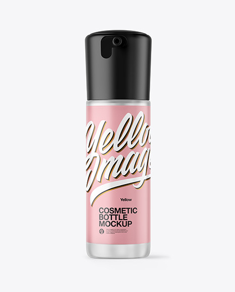 Frosted Clear Cosmetic Bottle Mockup