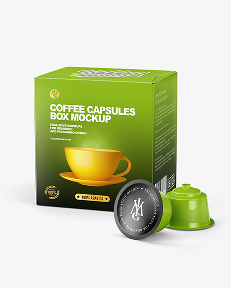 Paper Box with Coffee Capsules Mockup
