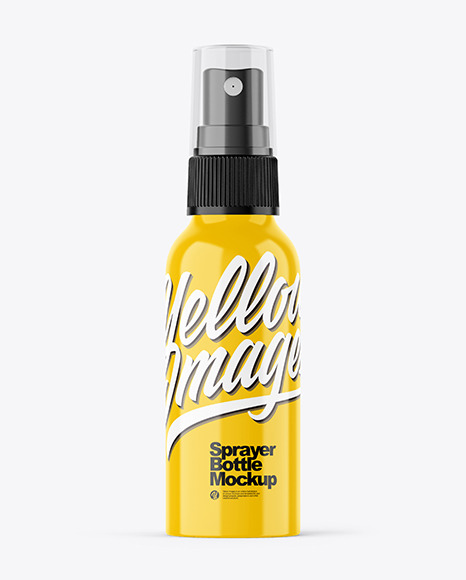 Glossy 100ml Spray Bottle Mockup
