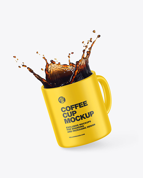 Matte Coffee Cup w/ Splash Mockup