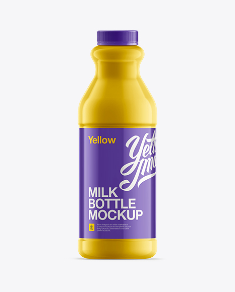 Plastic Bottle for Dairy Products Mockup