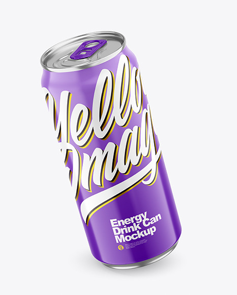 440ml Metallic Drink Can With Glossy Finish Mockup