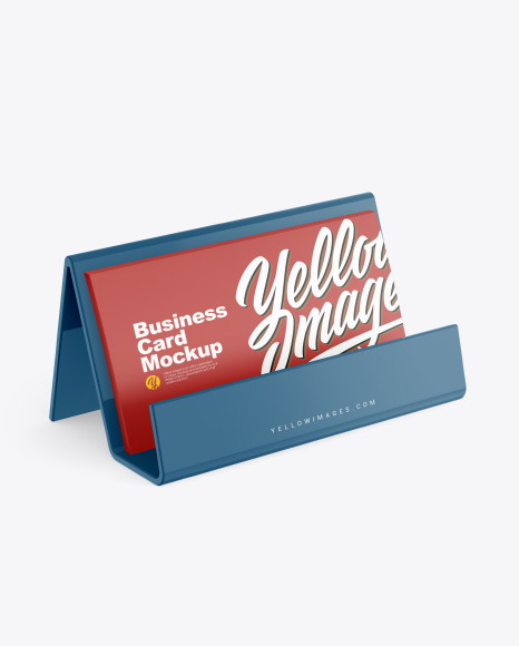 Business Cards with Glossy Holder Mockup
