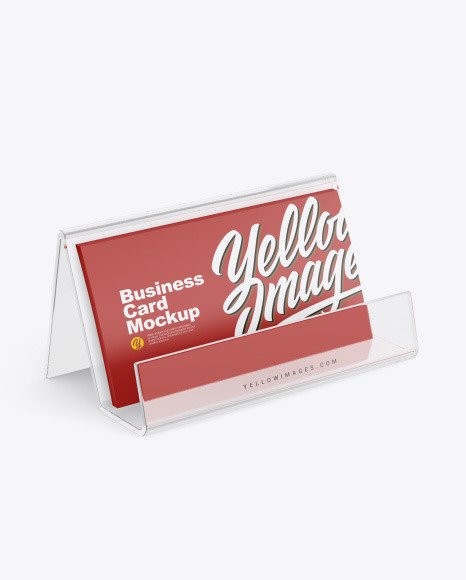 Business Cards with Transparent Holder Mockup