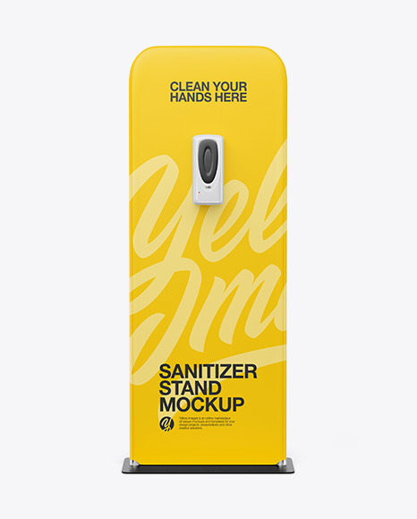 Hand Sanitizer Stand Mockup - Front View